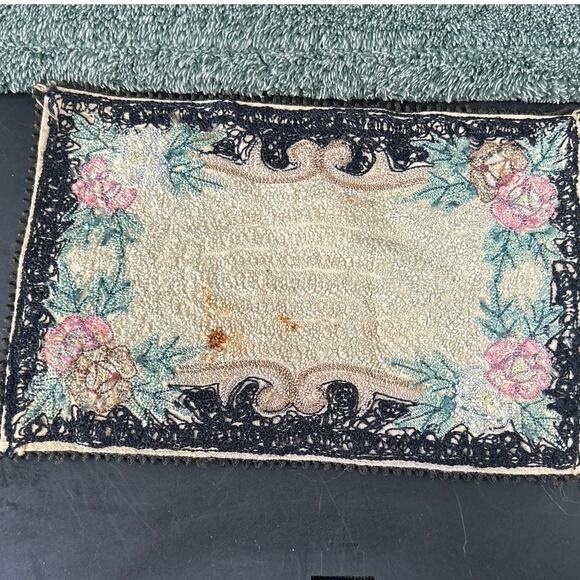 Vintage Miniature Rectangular Dollhouse Rug Handmade Occupied  Japan MC - Picture 5 of 13